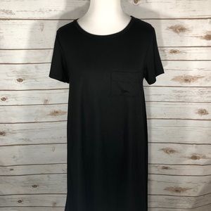 LuLaRoe XS Solid Black Carly Dress Unicorn